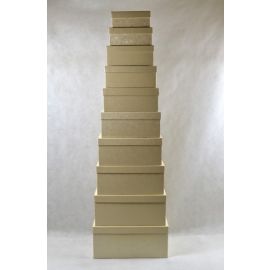 SET DESETIH DARILNIH ŠKATEL ZLATE BARVE, 34,5x28x15,5 CM (ACH)