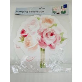 PAPIRNA POROČNA GIRANDA S ŠOPKI IN SRČKI Z NAPISOM MR&MRS