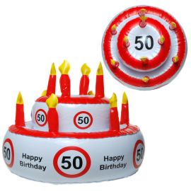 NAPIHLJIVA ROJSTNODNEVNA TORTA - PROMETNI ZNAK 50, FI 30 CM